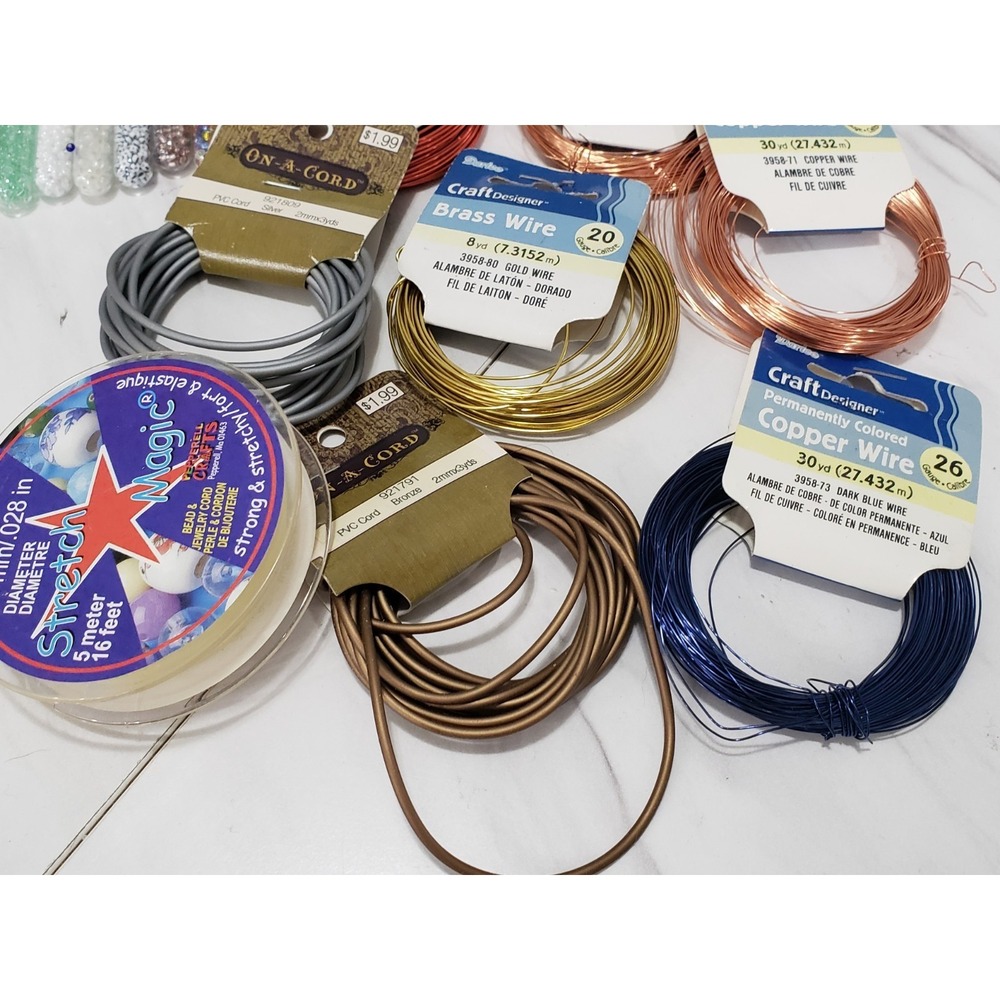 LARGE GLASS SEAD BEAD LOT Czech Japanese Blue Moon Craft Wire Jewelry cord - Picture 7 of 16